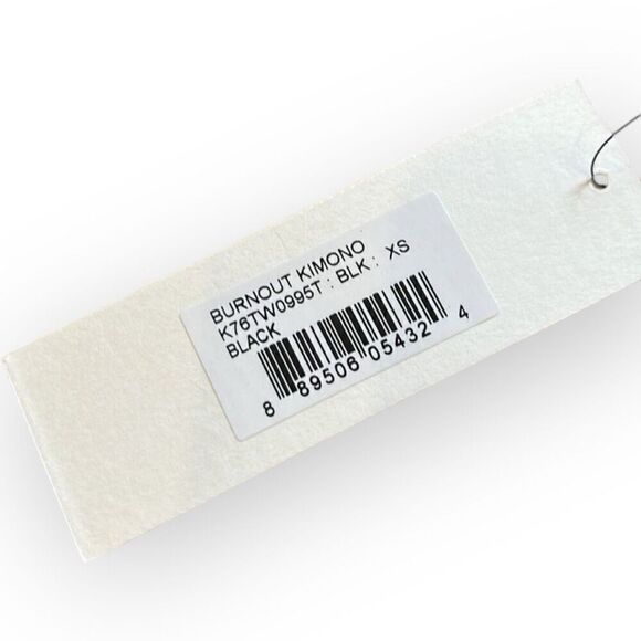 Anthropologie Bishop & Young Black Flin Burnout Kimono Cardigan Swim Cover XS NW - Picture 7 of 7